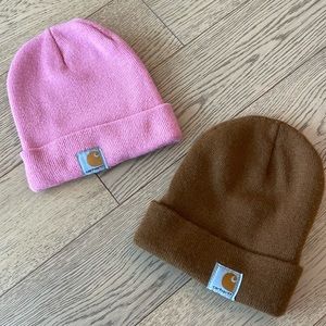 Carhartt beanies, pink & brown